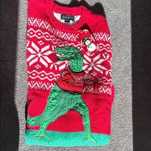 Men’s T-Rex Cute ugly Christmas sweater size small.